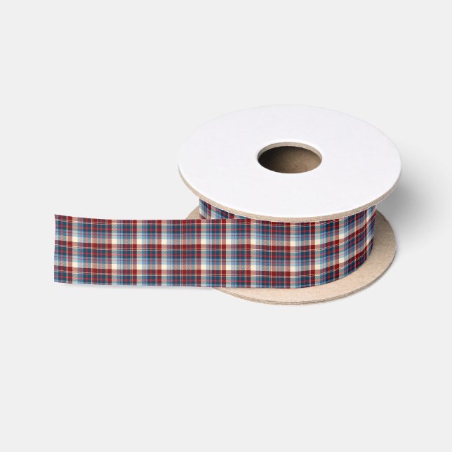 Ruban En Satin Plaid de Winter Harbor (Bobine)
