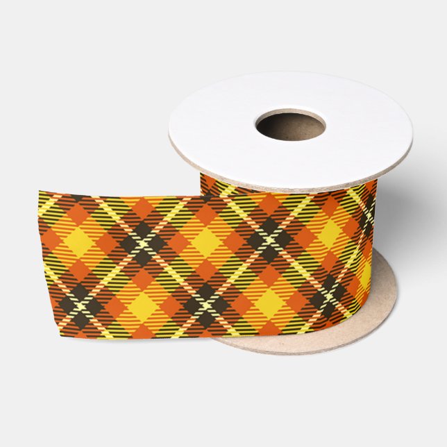 Ruban En Satin Plaid Halloween (Bobine)