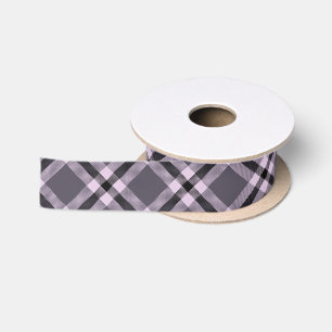 Ruban En Satin plaid noir et rose d'impression mignon girly de