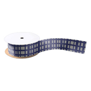 Ruban En Satin Plat gris bleu