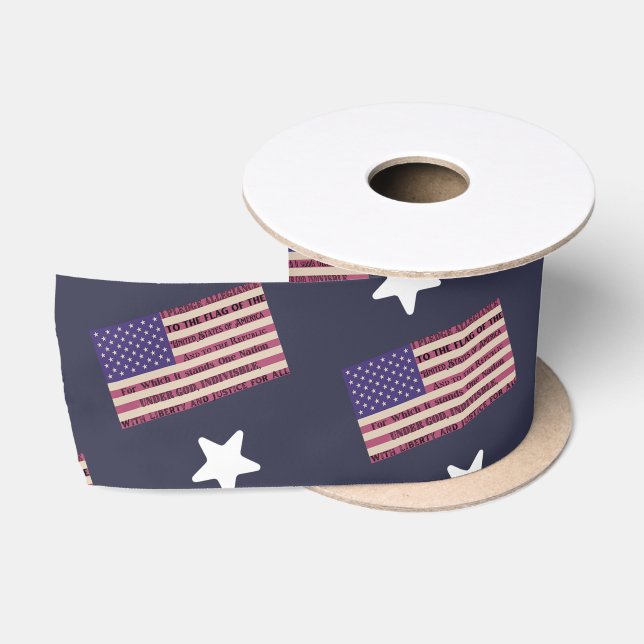 Ruban En Satin Pledge of Allegiance Flag (Bobine)