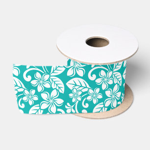RUBAN EN SATIN PLUMÉRIE DE L'ÎLE (TURQUOISE)