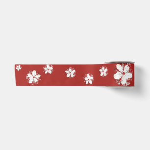 Ruban En Satin Poésie cerise en fleurs rouge blanc élégant sakura