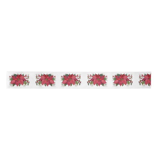 Ruban En Satin Poinsettia Ribbon (Devant)