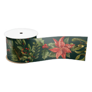 Ruban En Satin Poinsettia Verdure Botanique Floral