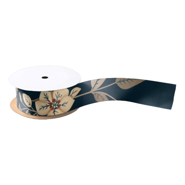 Ruban En Satin poinsettia & Vine (Bobine)