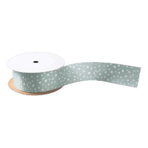 Ruban En Satin Points Dalmatiens verts, Points Dalmatiens, Pots D