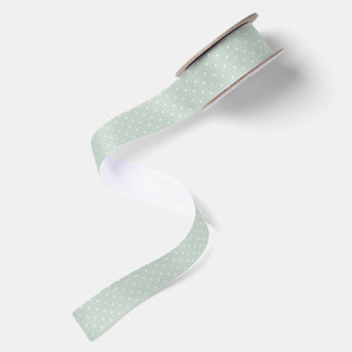 Ruban En Satin Points de printemps Micro | Sauge apaisée