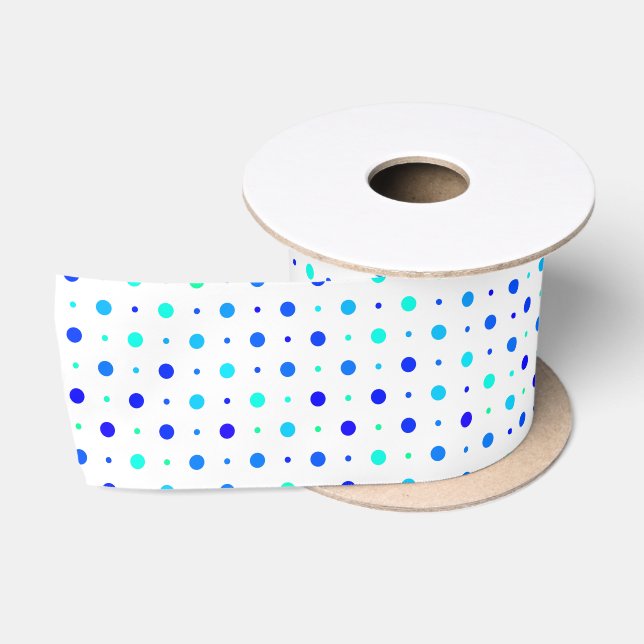 Ruban En Satin points turquoise bleu violet (Bobine)