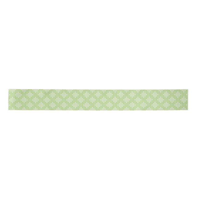 Ruban En Satin Points verts plats et Motif ovale (Devant)