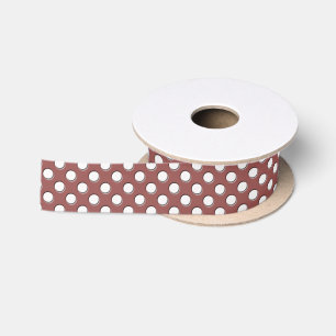 Ruban En Satin Pois blanc sur Marsala