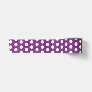 RUBAN EN SATIN POIS BLANCS VIOLETS SIMPLE MODERNE ÉLÉGANT