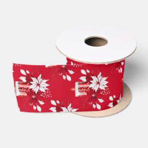 Ruban En Satin Pois de Noël à la menthe poivrée   Motif de bougie