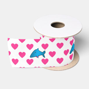 Ruban En Satin Pois nommé personnalisé de coeurs de rose de