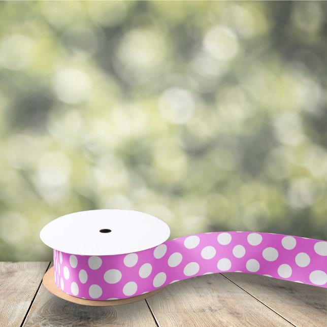 Ruban En Satin Pois rose et blanc (Créateur téléchargé)