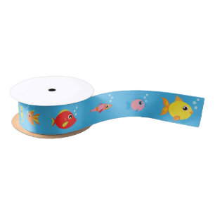 Ruban En Satin Poisson d'or Aquarium Ocean Animal Ruban
