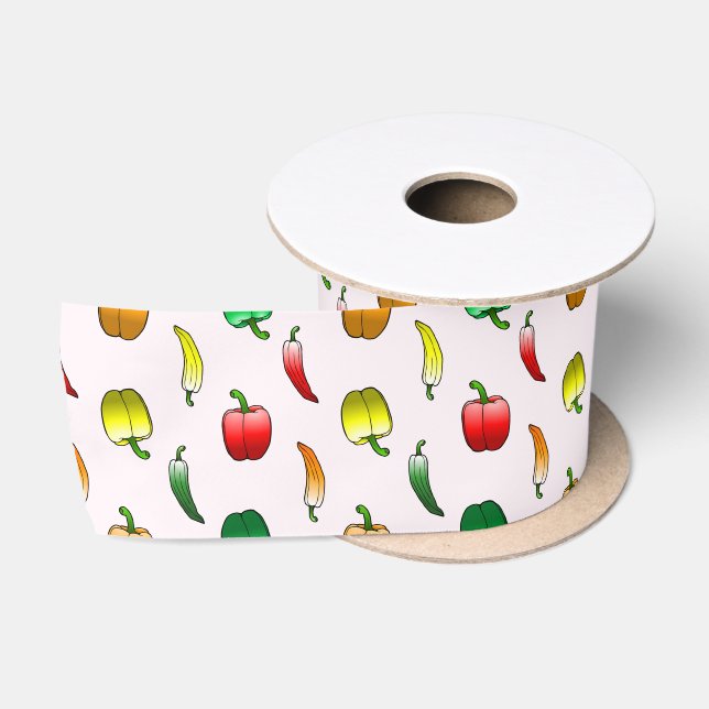 Ruban En Satin Poivrons et poivrons longs doux (Bobine)