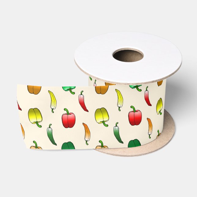 Ruban En Satin Poivrons et poivrons longs doux (Bobine)