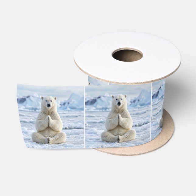Ruban En Satin Pose de yoga de l'ours polaire (Bobine)