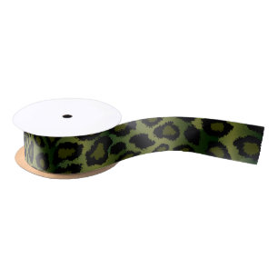 Ruban En Satin Poster de animal léopard Olive Green