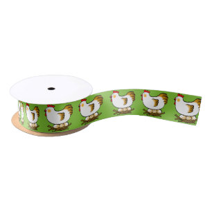 Ruban En Satin poulet et oeufs de ferme