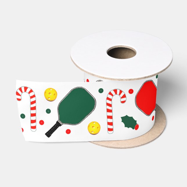 Ruban en satin pour cadeaux de Noël de pickleball (Bobine)