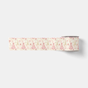 Ruban En Satin Poussière Rose Parisienne Toile de Noël
