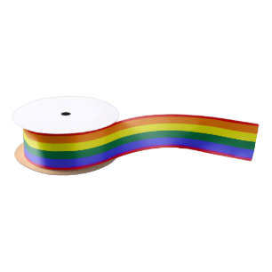 Ruban En Satin Pride LGBT Rainbow Ribbon