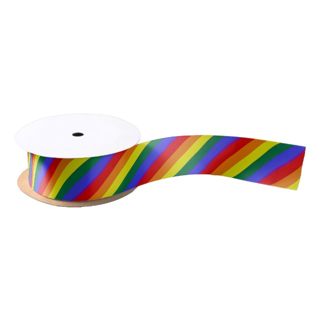 Ruban En Satin Pride LGBT Rainbow Ribbon (Bobine)