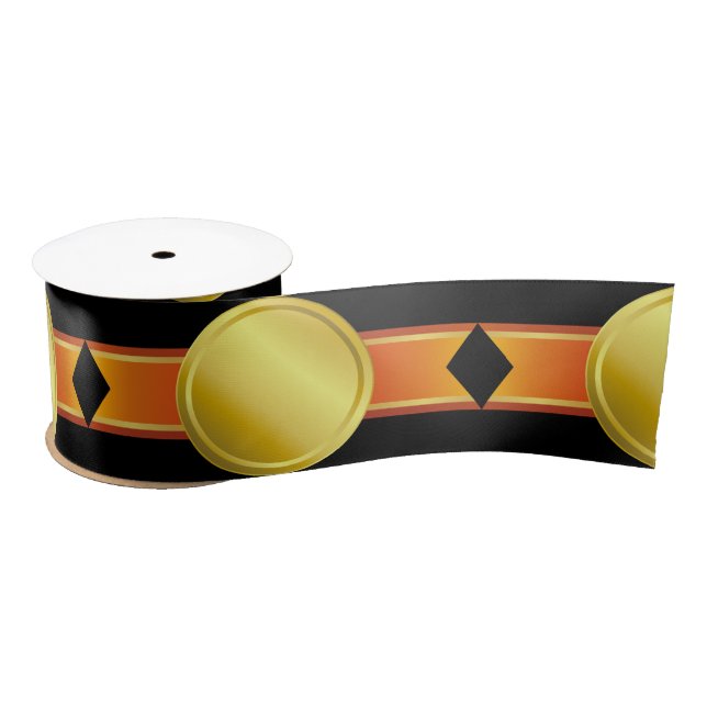 Ruban En Satin PRIER RIBBON or III + votre backgr. & texte (Bobine)