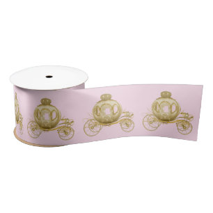 Ruban En Satin Princesse rose Carriage d'or