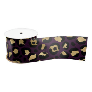 Ruban En Satin Purple and Gold Leopard Series Design 2