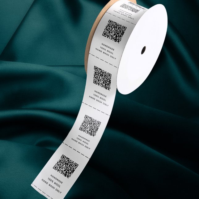 Ruban En Satin QR Code Custom Business Garderies Étiquettes (Créateur téléchargé)