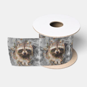 Ruban En Satin Raccoon animal artistique