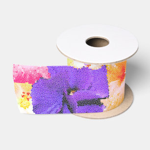 Ruban En Satin "Radiance en fleur : Hibiscus en verre tendu