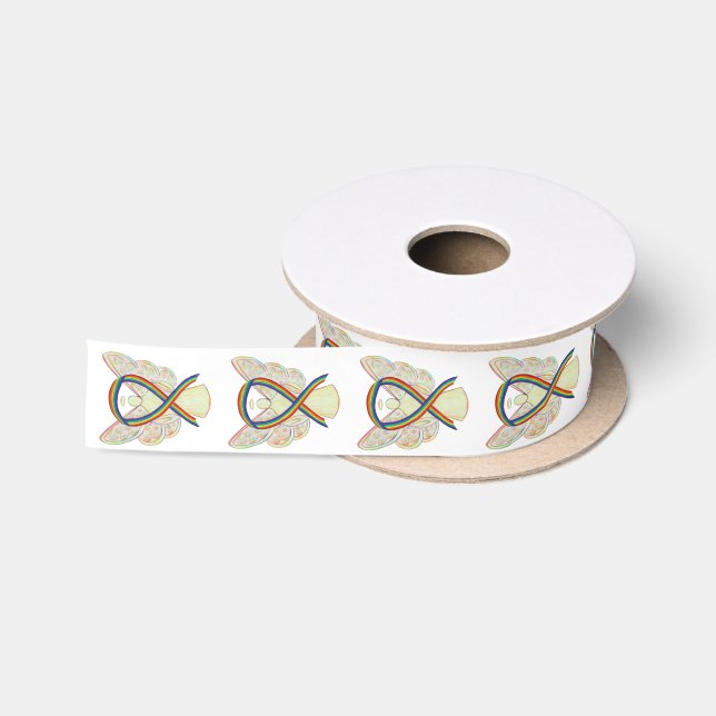 Ruban En Satin Rainbow Awareness Ribbon Angles Conception personn (Bobine)