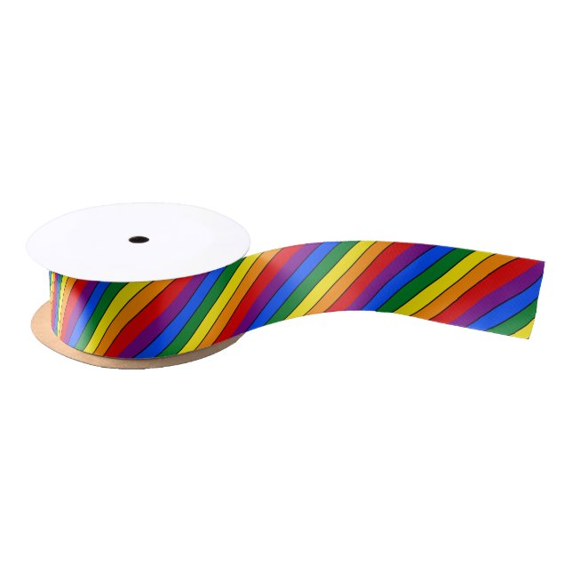 Ruban En Satin Rainbow colours ribbon (Bobine)