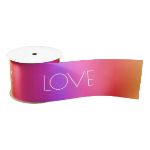 Ruban En Satin Rainbow Gradient Ribbon Love Texte personnalisé