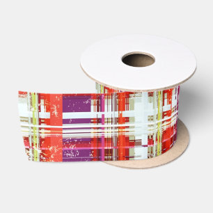 Ruban En Satin Raisin vintage à poches Plum Retro Plaid 2