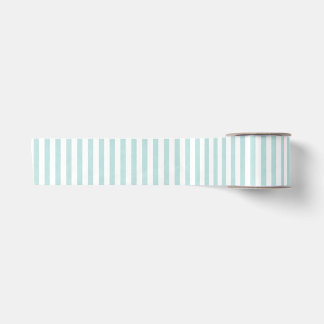 Ruban En Satin Rayure Brise Côtière - Bleu Aqua