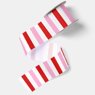 Ruban En Satin Rayure de bonbon rose et rouge blanc féminin
