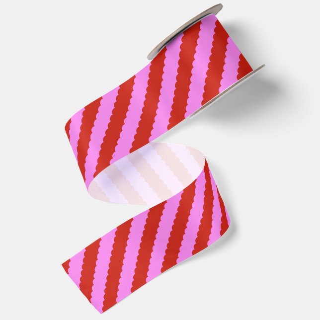Ruban En Satin Rayure de la Saint-Valentin (Dos)
