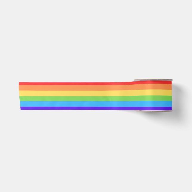 Ruban En Satin Rayures arc-en-ciel audacieuses (Devant)