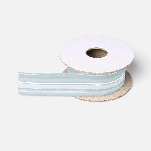 Ruban En Satin Rayures bleu glace (Bobine)