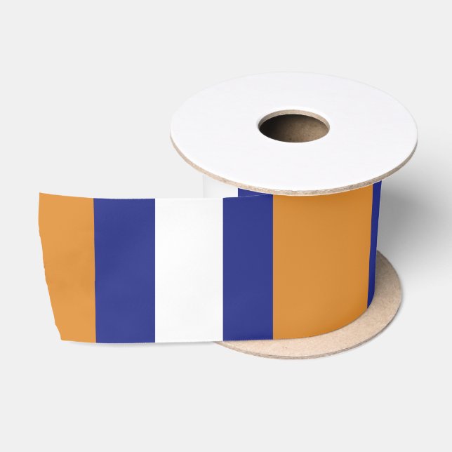 Ruban En Satin rayures Brown, bleu marine et blanc (Bobine)