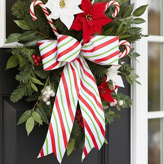 Ruban En Satin Rayures de menthe poivrée  (Créateur téléchargé)