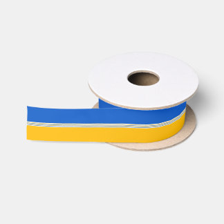 Ruban En Satin Rayures dorées bleues et jaunes