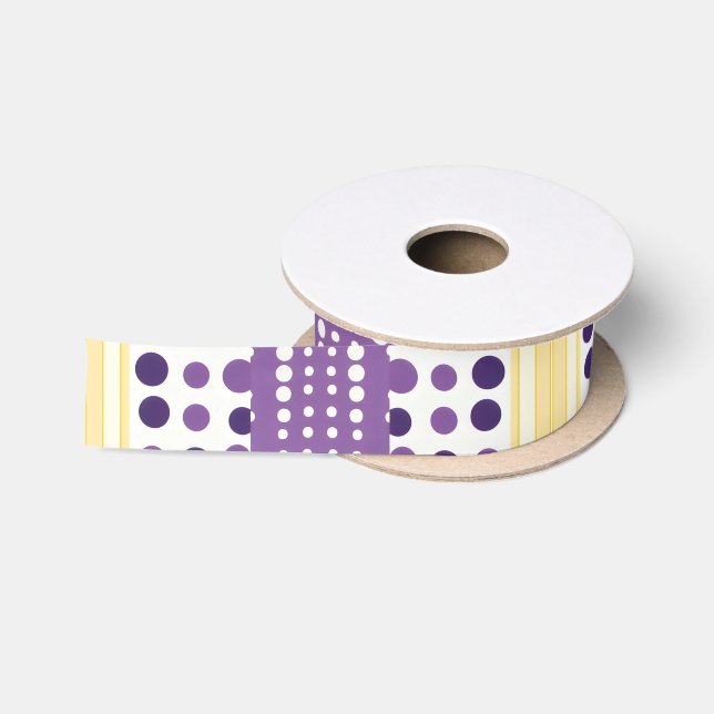 Ruban En Satin Rayures et points (Bobine)