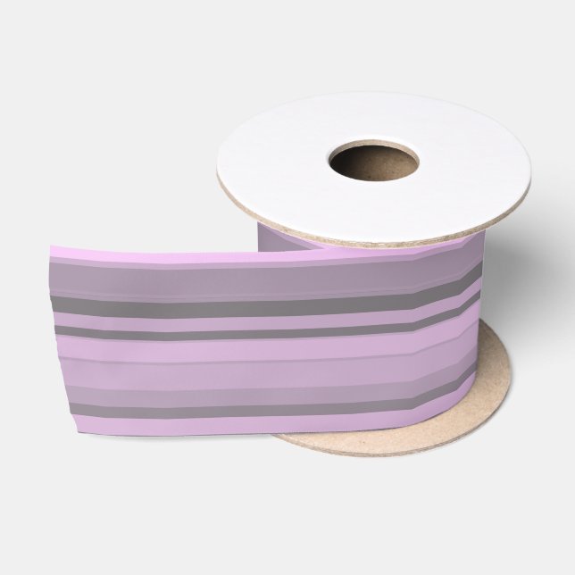 Ruban En Satin Rayures Gris Violet (Bobine)