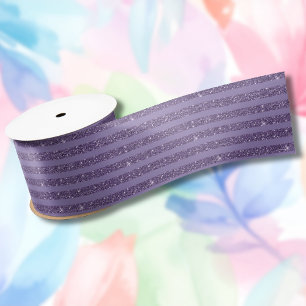 Ruban En Satin Rayures horizontales de style pailleté prune fumé